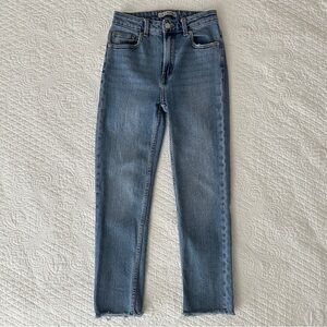 Primark Slim Straight Leg Denim Co Jeans Raw Hem Ankle Cropped Women’s Size 2